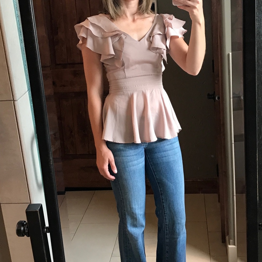 Ruffle Pink Blouse