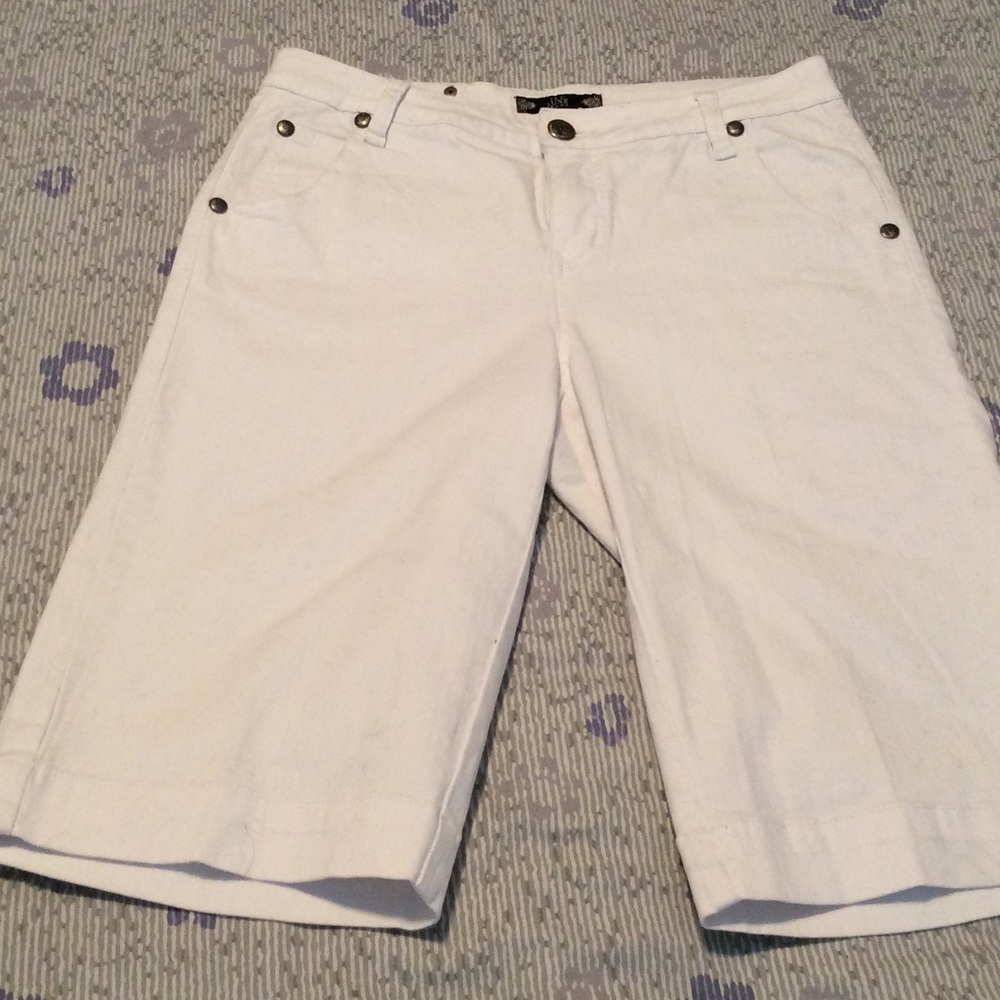 Tru Luxe long bermuda shorts with bling