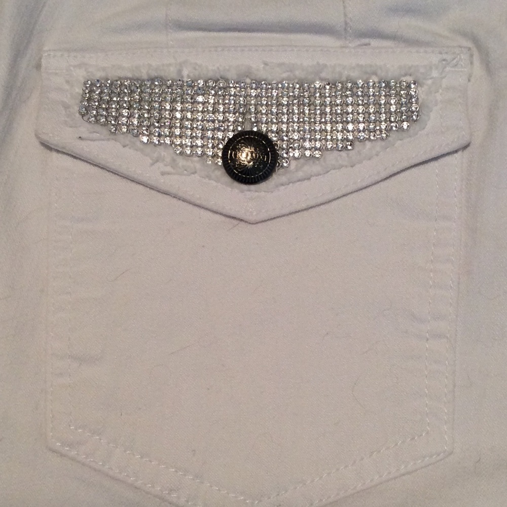 Tru Luxe Long Bermuda Shorts With Bling View 3