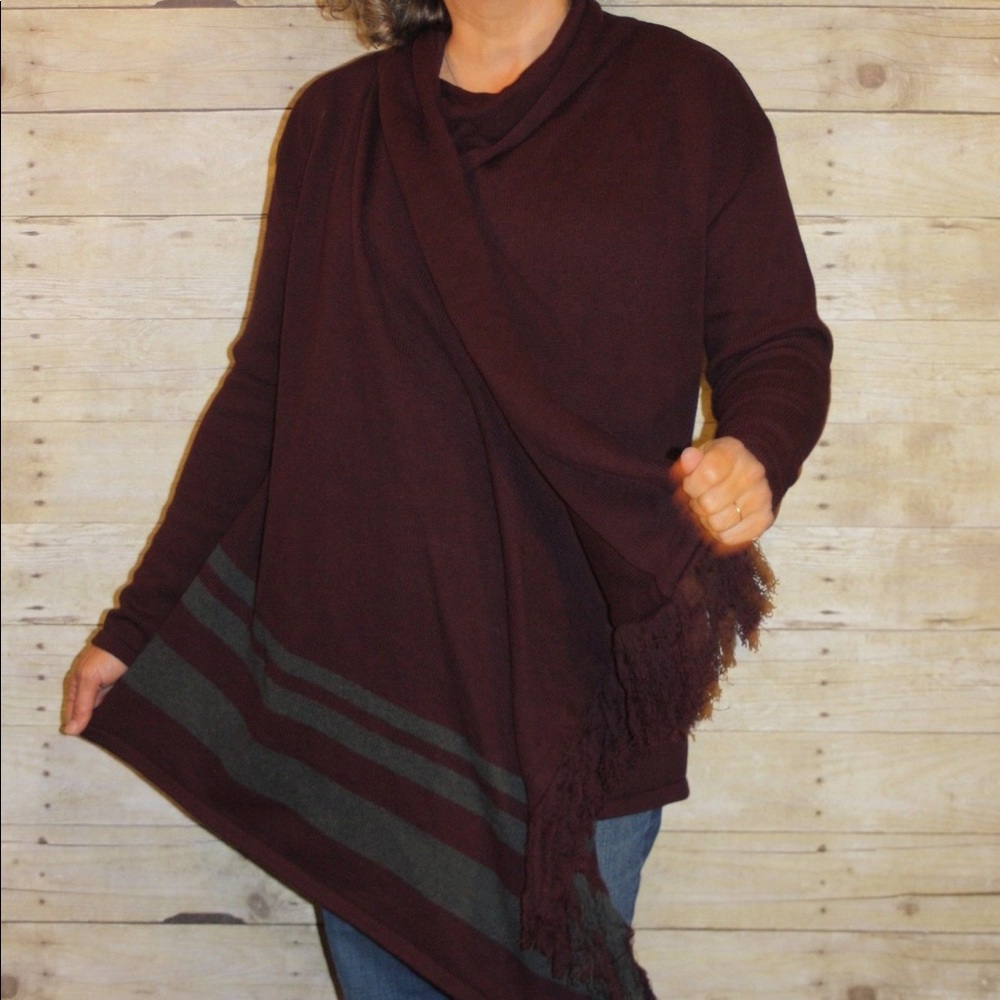 Cabi drape over sweater. Wine color. New. Size M