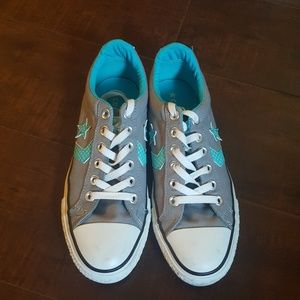 CONVERSE ALL STAR GRAY TEAL LOW-TOPS