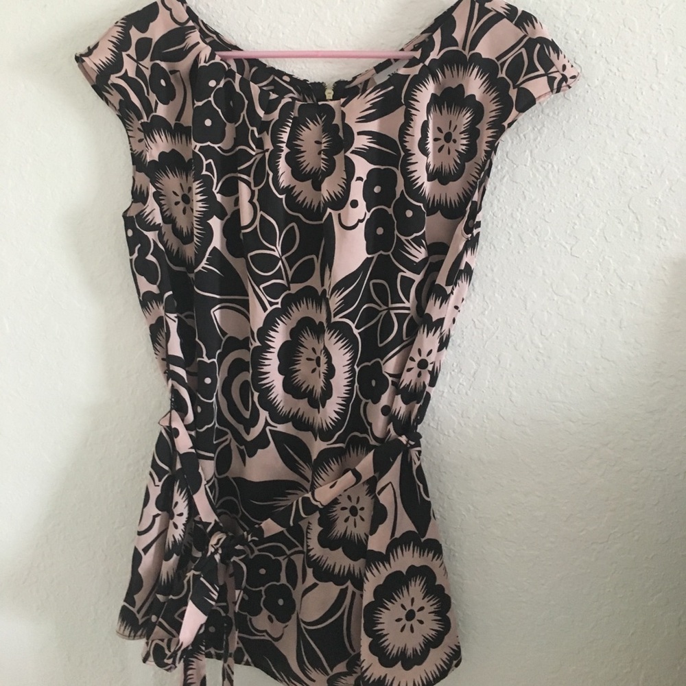 Size large pink and black blouse