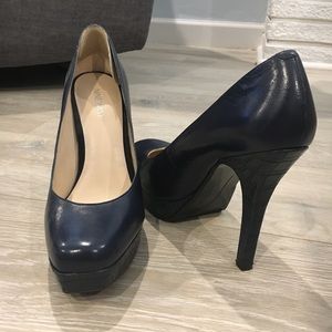 Nine West square toe pumps in navy