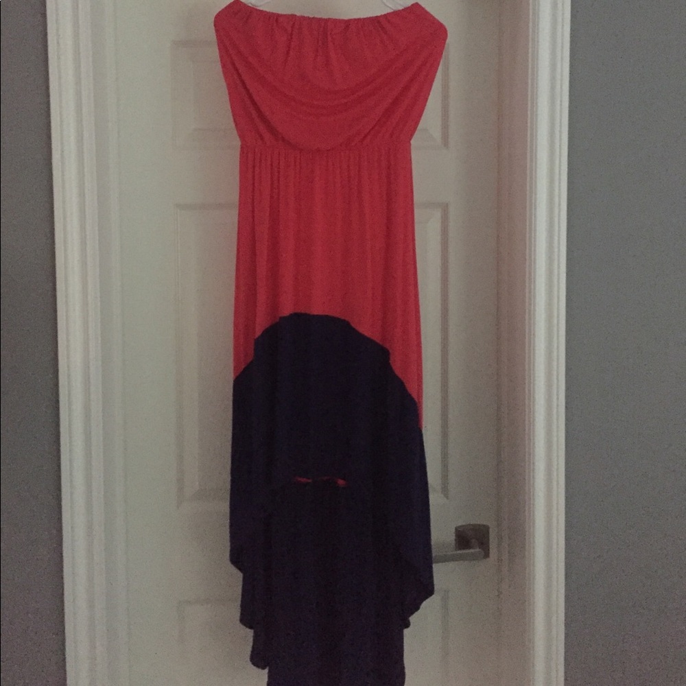 Strapless high low dress