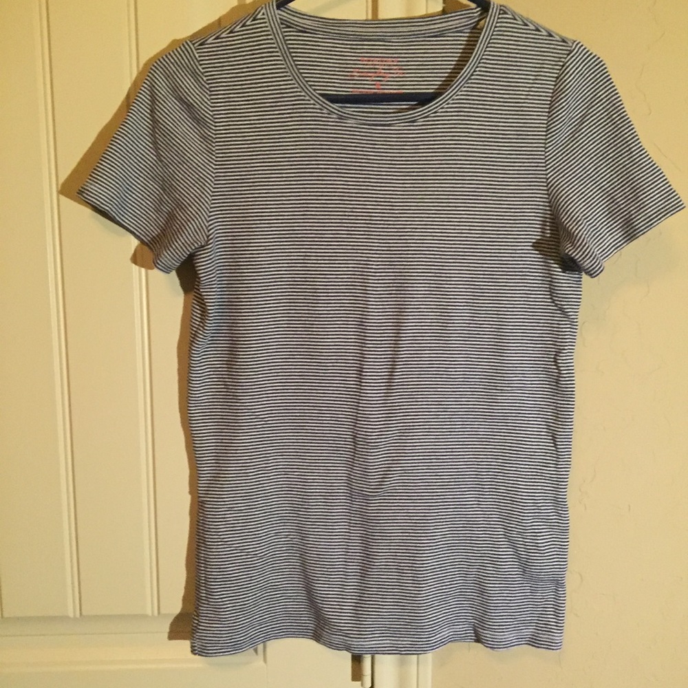 Black and White Striped T Shirt Size M Medium