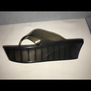 Black Platform Thong