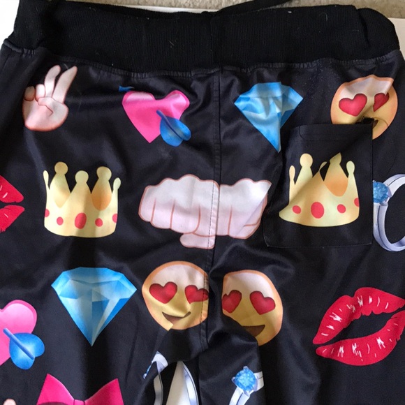 Womens Emoji Jogger Pants With Pockets Size M - Picture 3 of 3