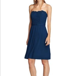 NWT••Short Strapless Lace Mesh Bridesmaid Dress