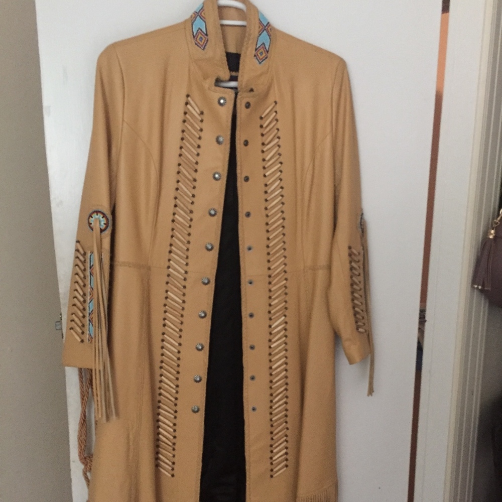 UNIQUE leather Native American duster