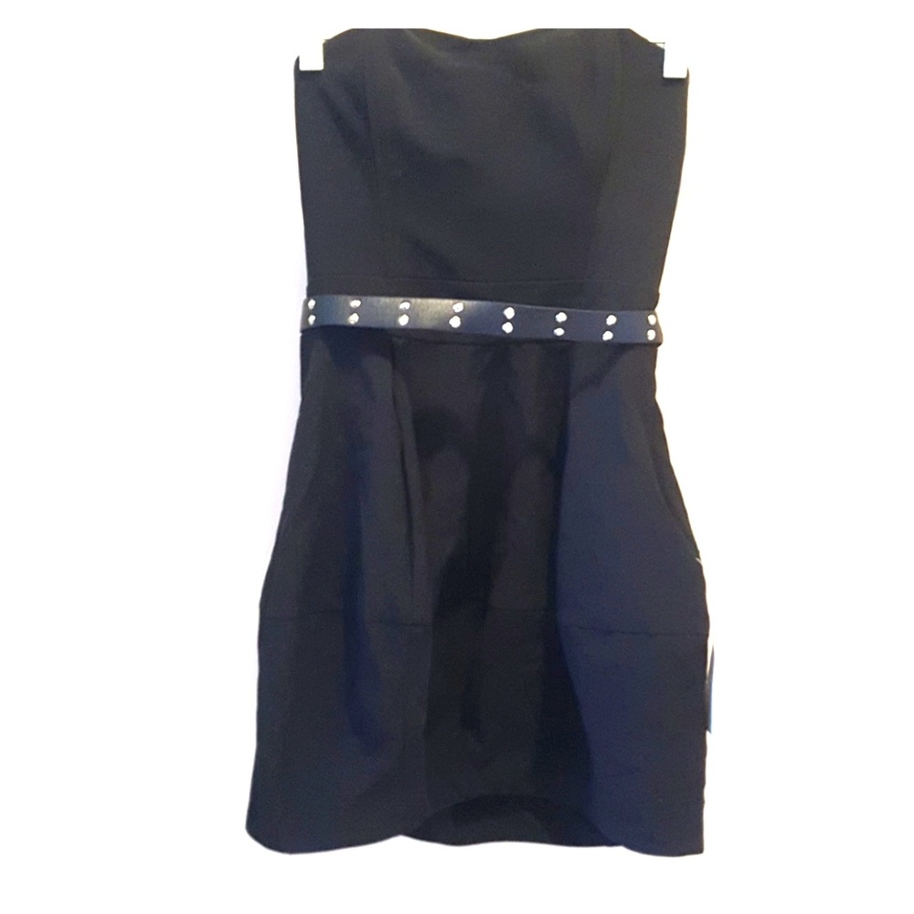 Black strapless dress