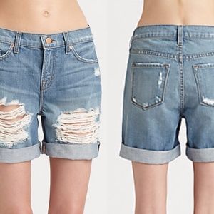 j brand distressed boyfriend jean shorts