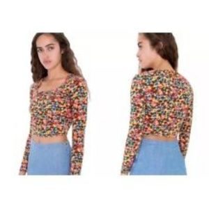 BNWT American Apparel Printed Reed Crop Top XS