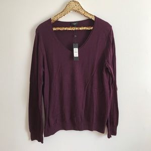 NEW Talbots Maroon Pima Cotton/Cashmere Sweater