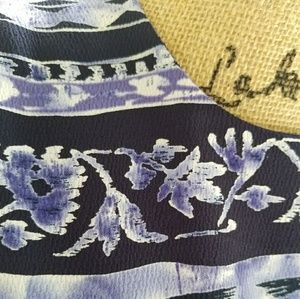 TanJay Navy Blue patterned suit blouse