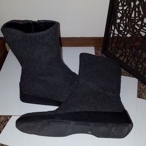 Prada wool wedge heeled boots. Lined with leather.