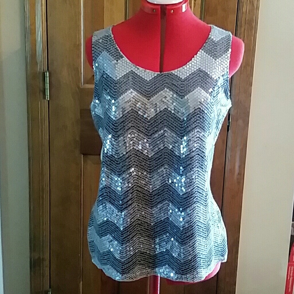 Chevron sequin tank