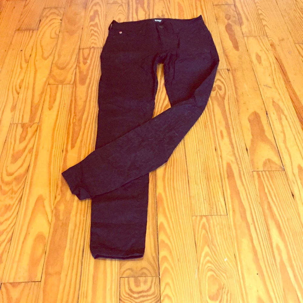 Black textured skinny jeans