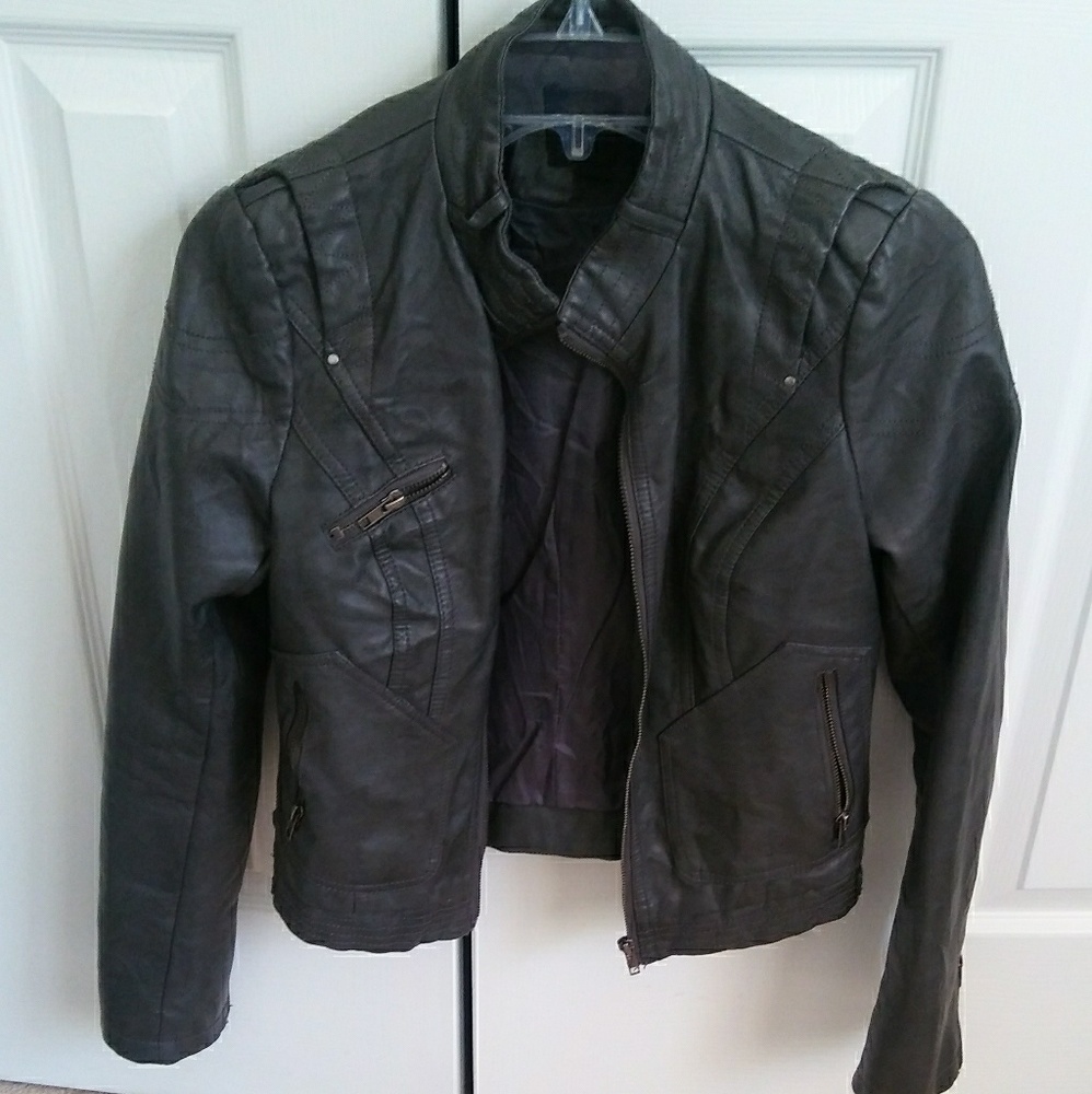Faux Leather Motorcycle Jacket