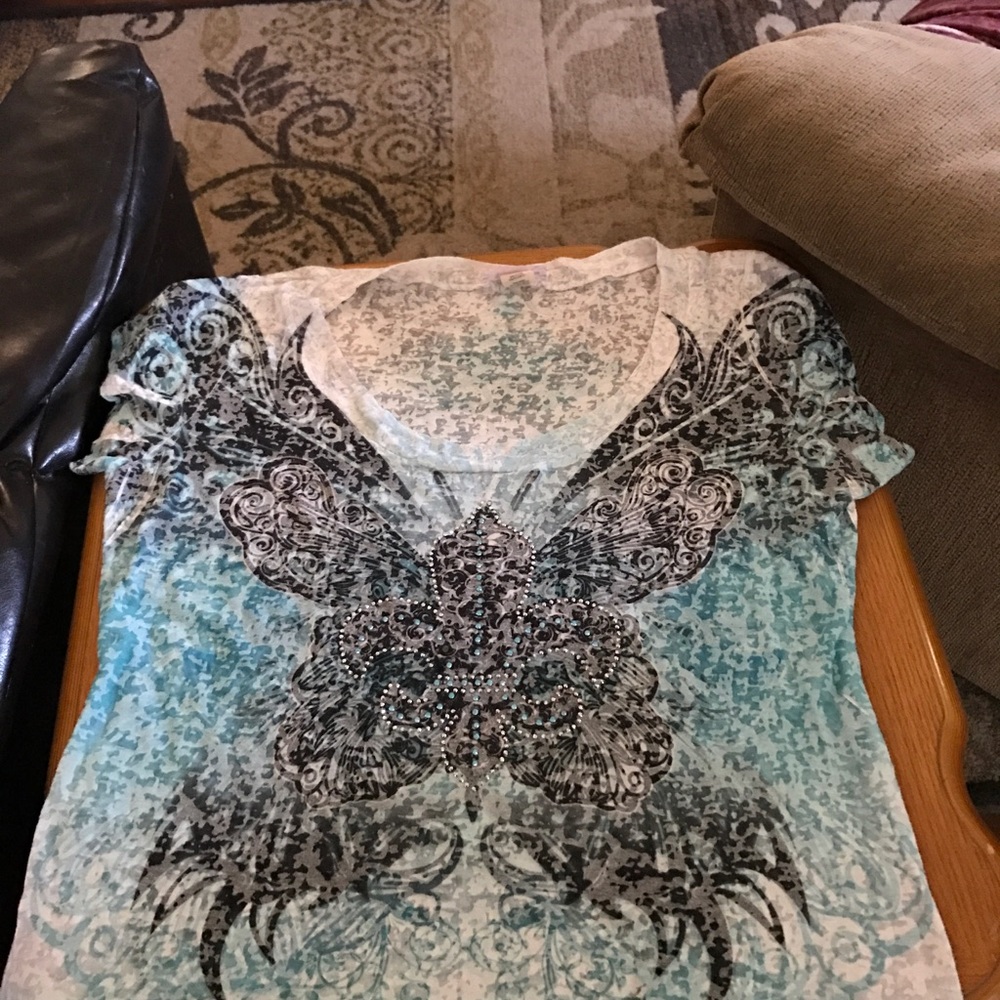 Bling butterfly t shit