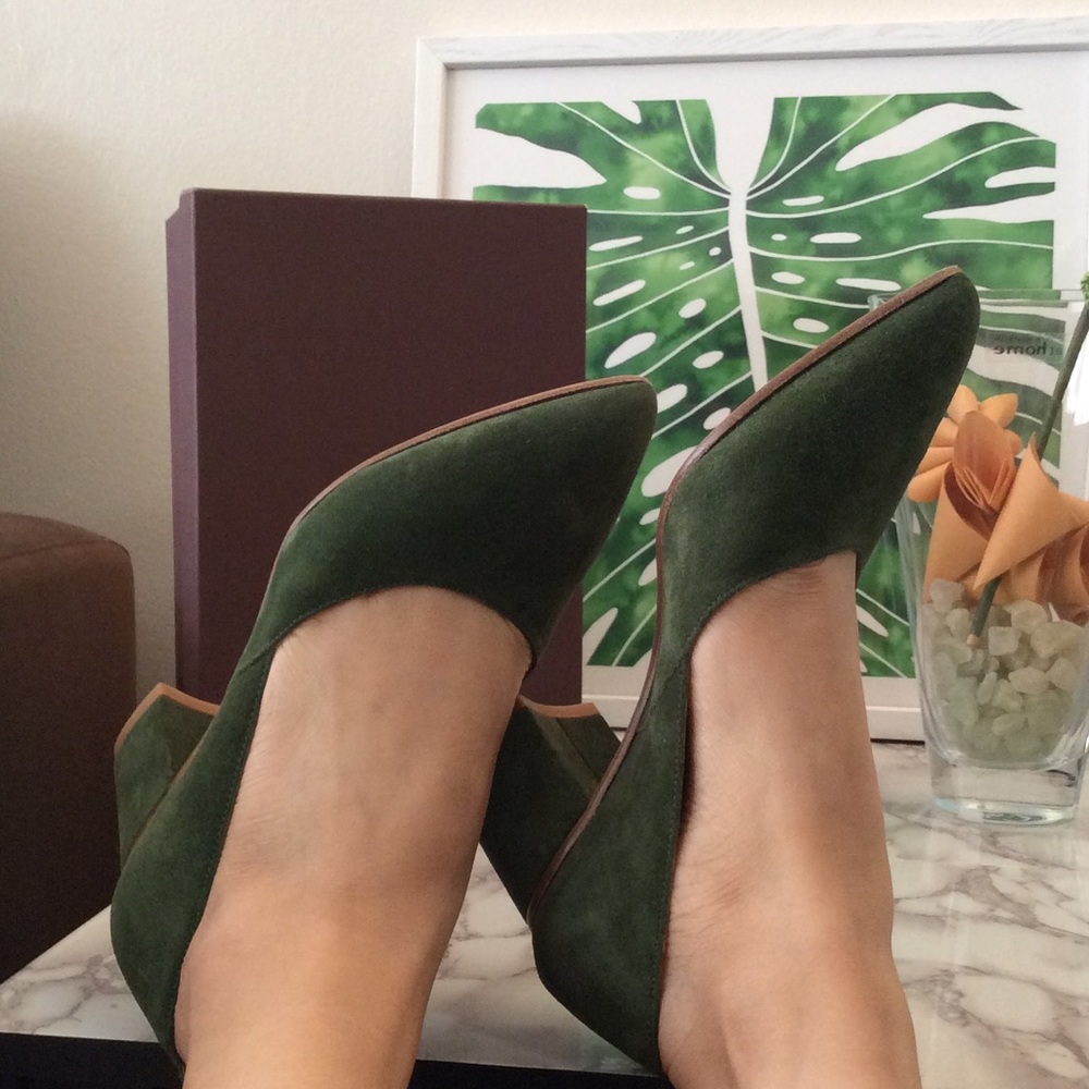 ATP Atelier Dark Green suede heels size 37
