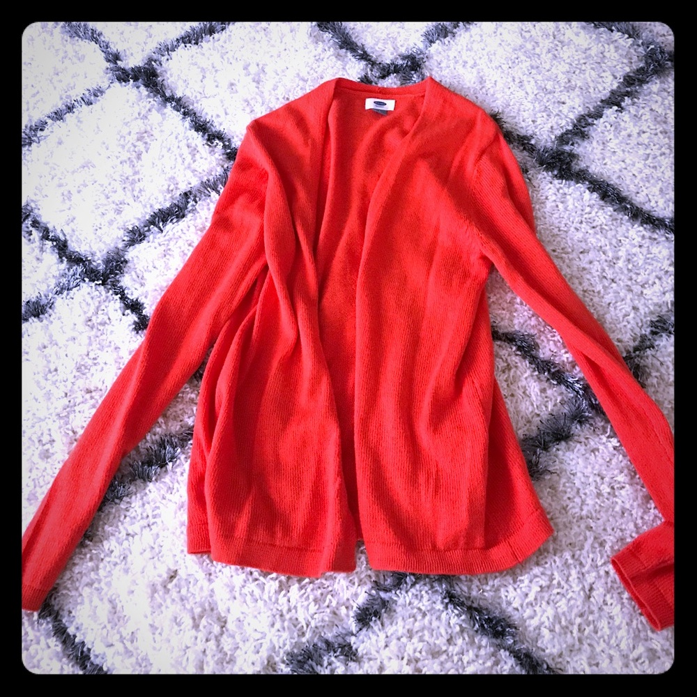 Orangish red cardigan