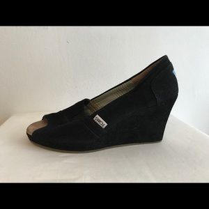 LAST CALL! TOM'S Black Corduroy Platform Wedge