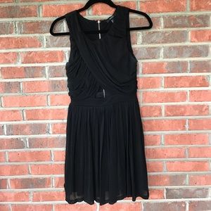 High neck black cocktail dress