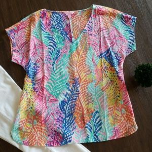 Lilly Pulitzer Silk Blouse -"Electric Feel"Pattern