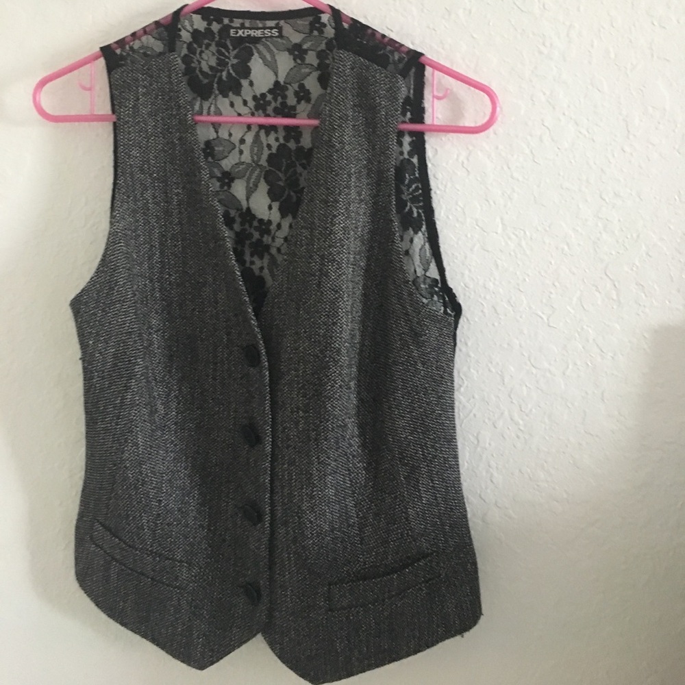 Size 8 twead vest with lace back