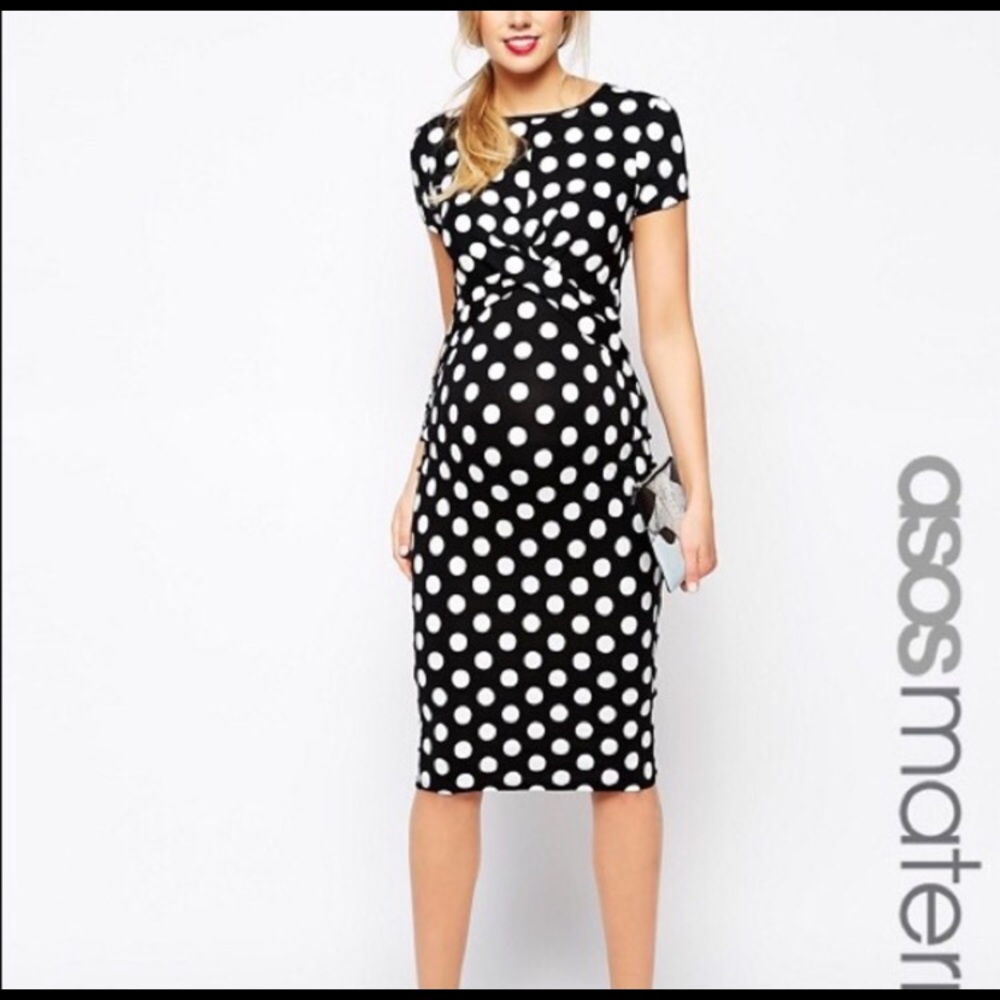 ASOS polka dot maternity dress