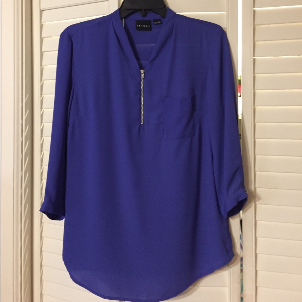 Tribal royal Blue blouse