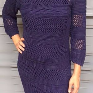 Mod Retro Boho Ben Sherman Sweater Dress, Indigo L