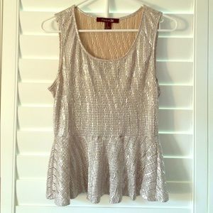 Forever 21 Gold Foil Peplum Top