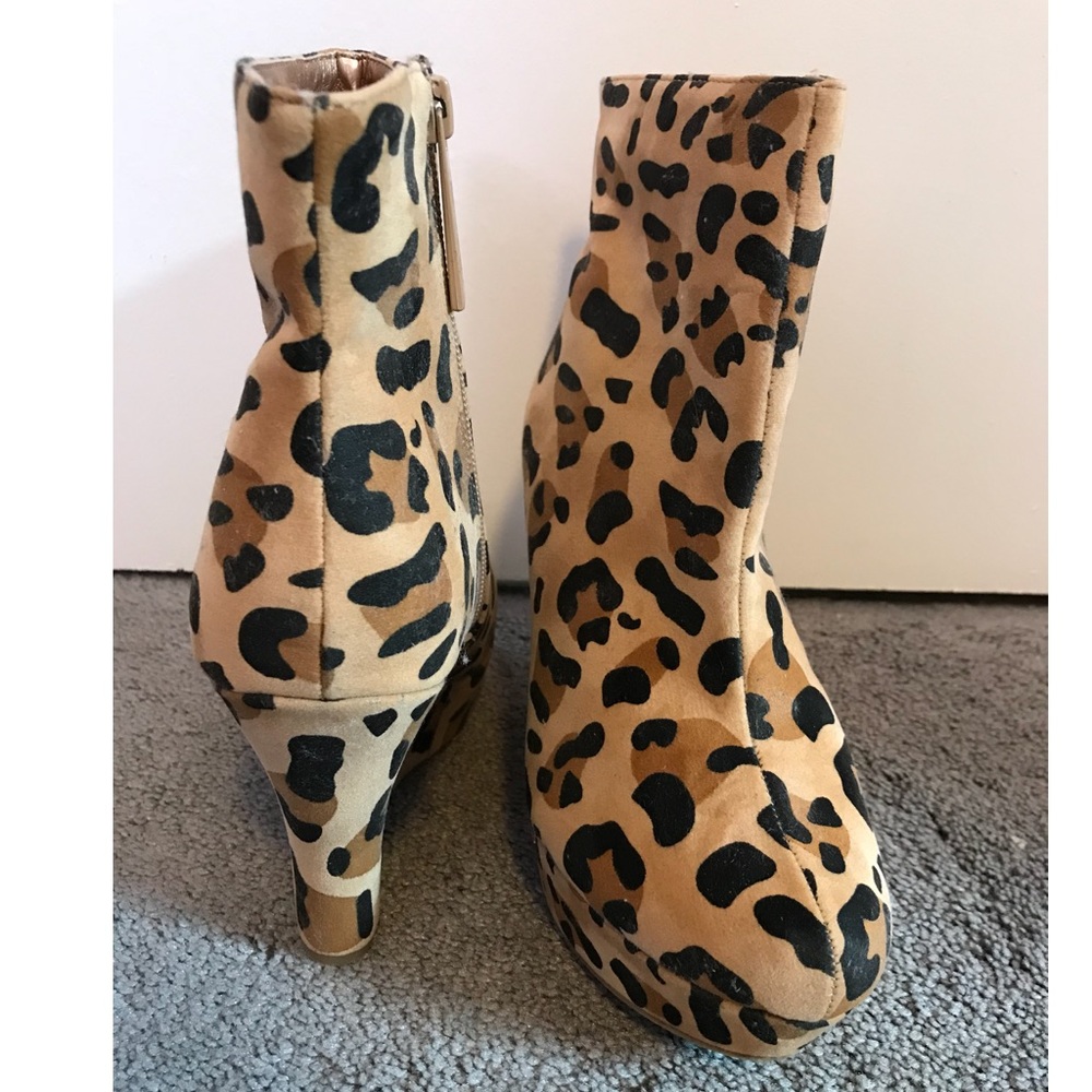 Leopard print booties