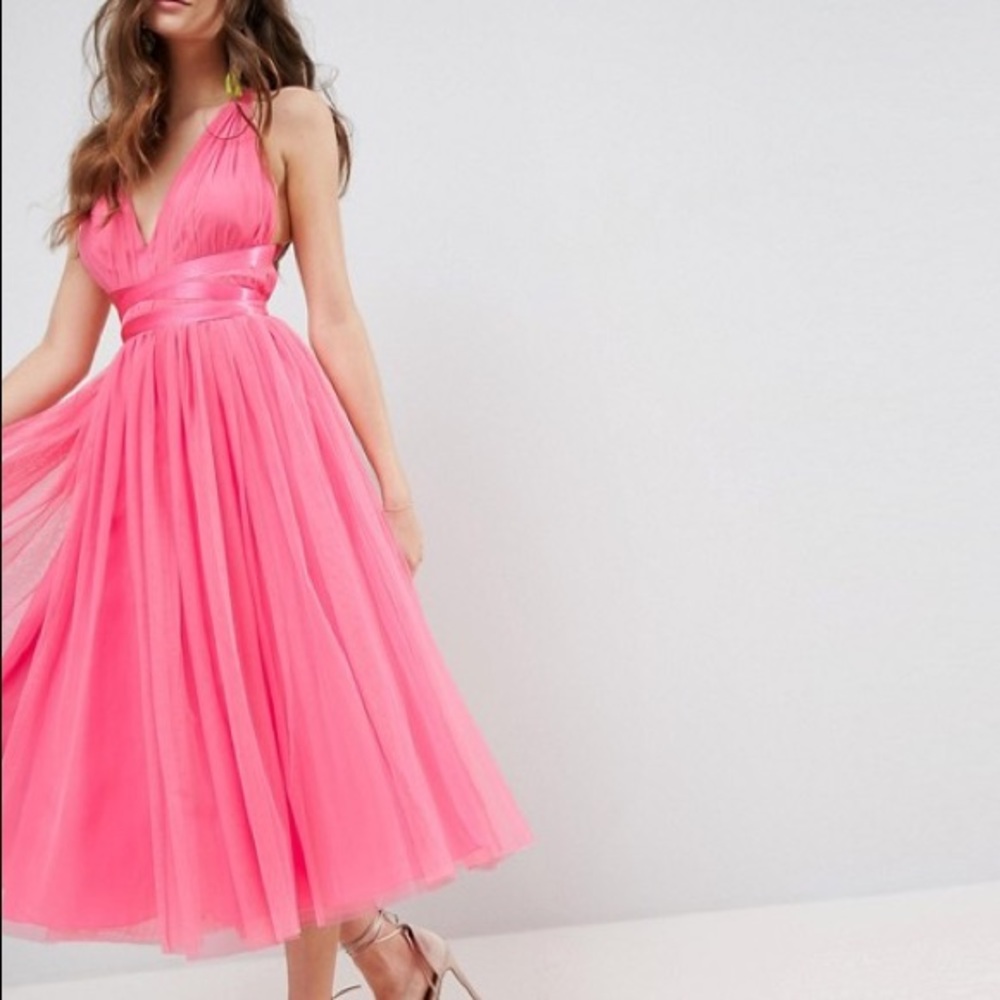 ASOS pink tulle party dress