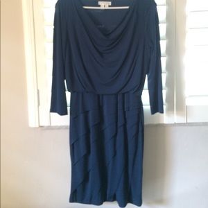 Dark Blue Tiered Cocktail Dress