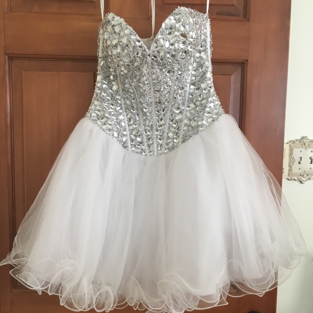 White short formal dress.