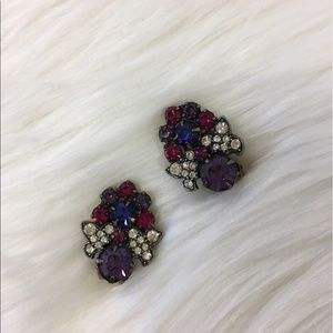 Vintage Multicolored Weiss Clip On Earrings