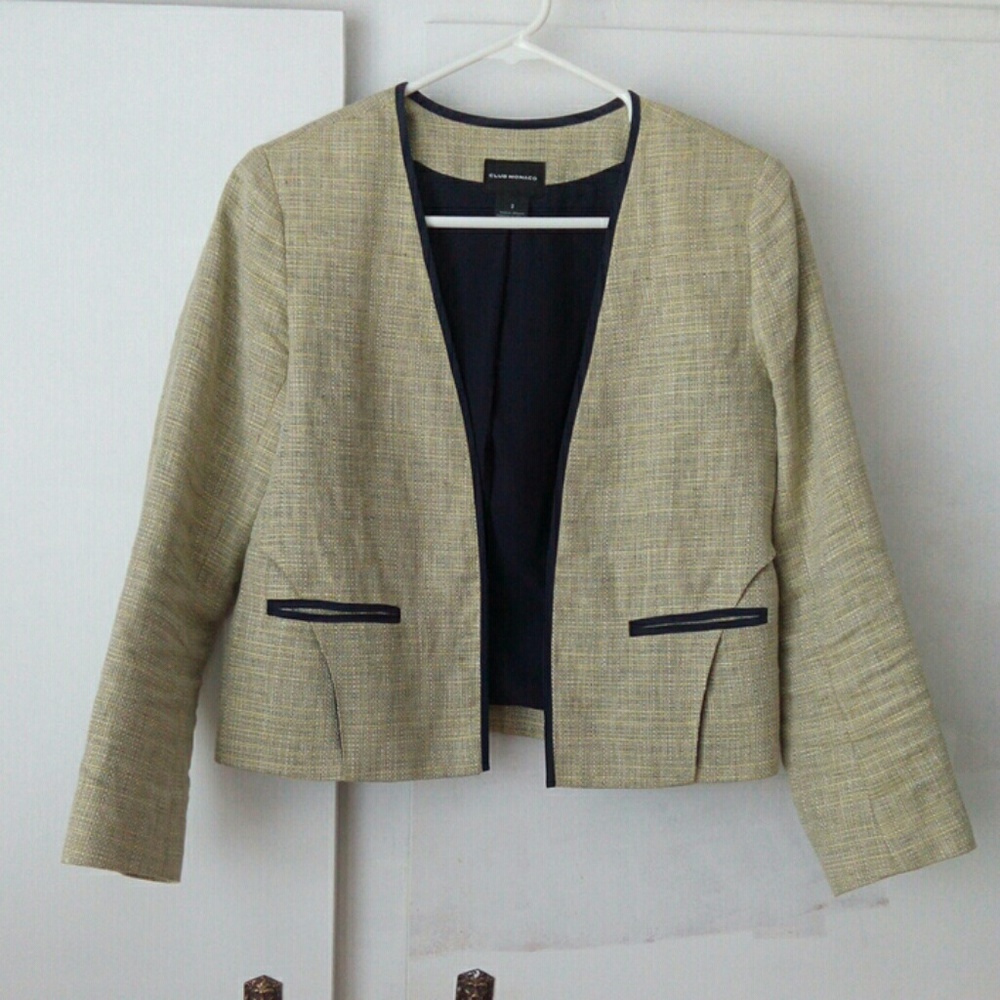 Club Monaco Lanalinen blazer jacket cropped size 2