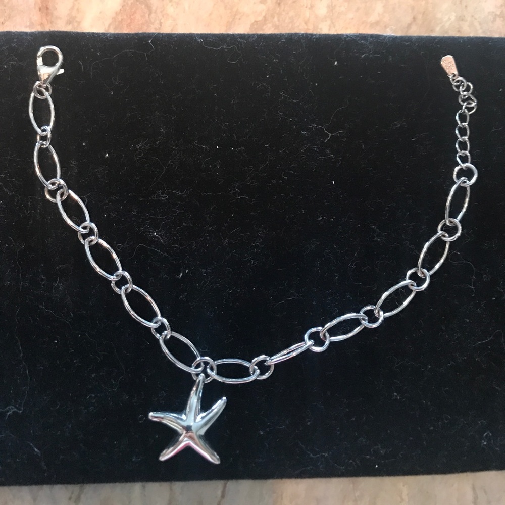 Sterling Silver rhodium plated starfish bracelet
