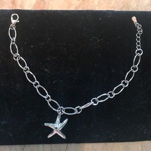 Sterling Silver rhodium plated starfish bracelet