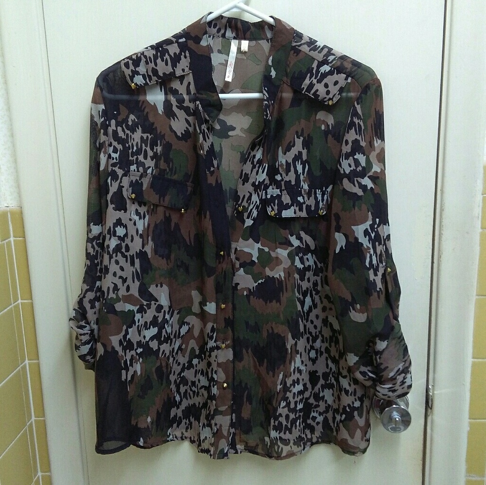 Sheer Camo Blouse