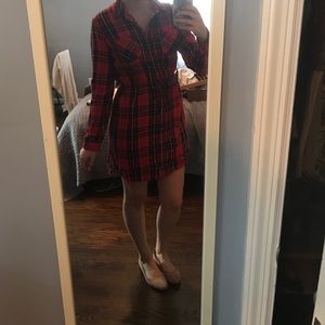 Plaid long sleeve dress