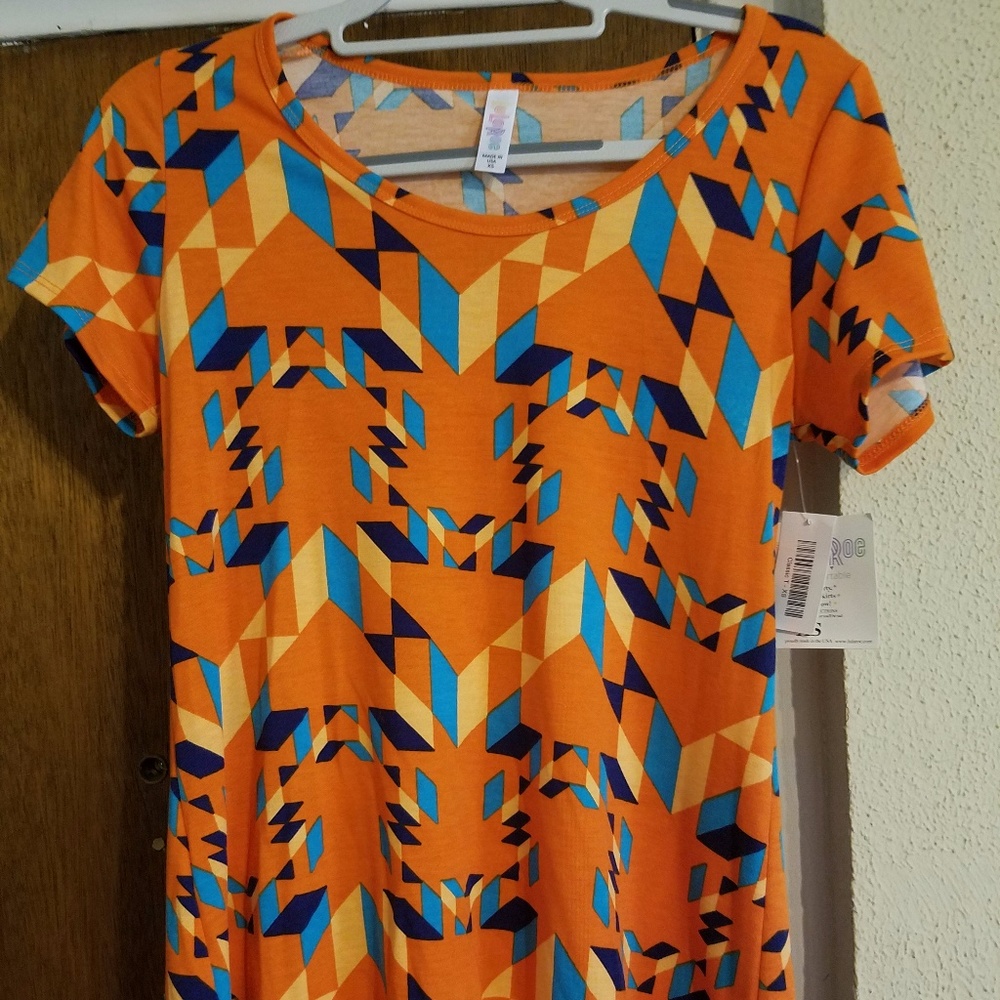 Orange Geometric Print LuLaRoe Classic T