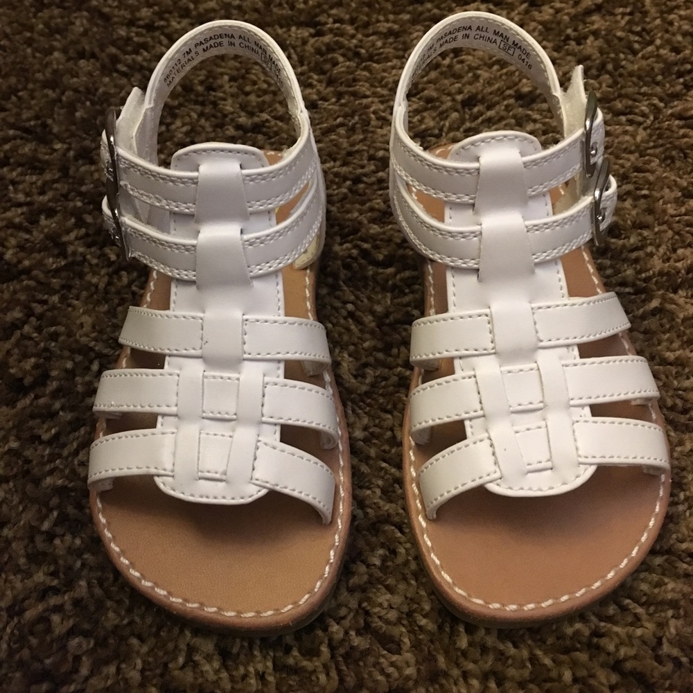 White Gladiator Sandals (toddler girl)