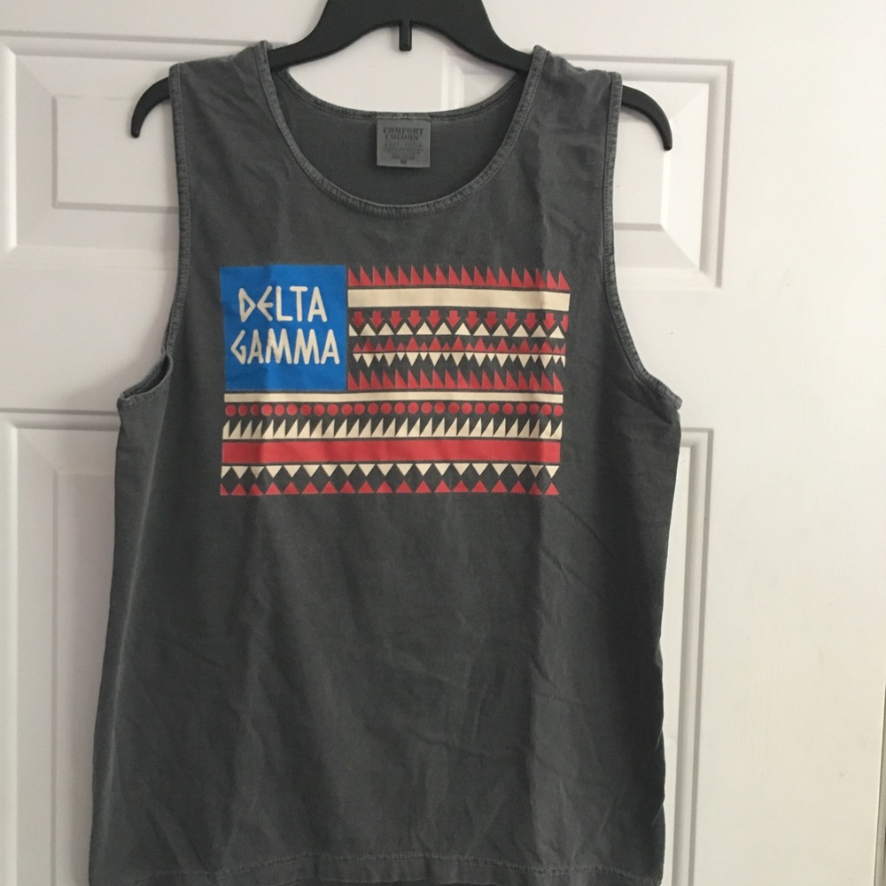 Delta Gamma patriotic comfort colors tank top