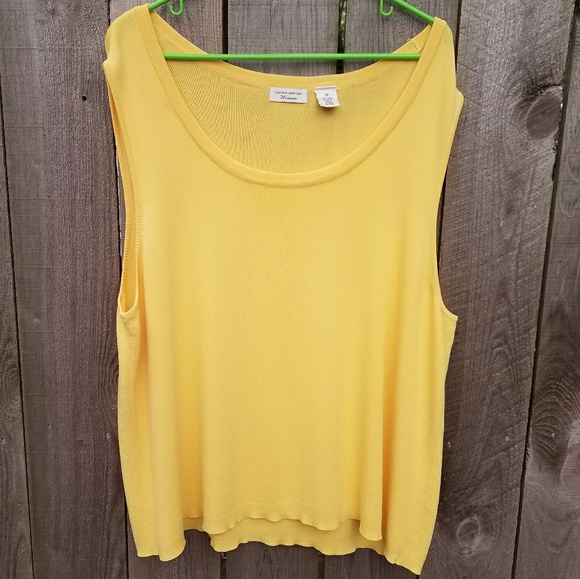 Laura Ashley Tops - Laura Ashley yellow sweater shell plus 3X