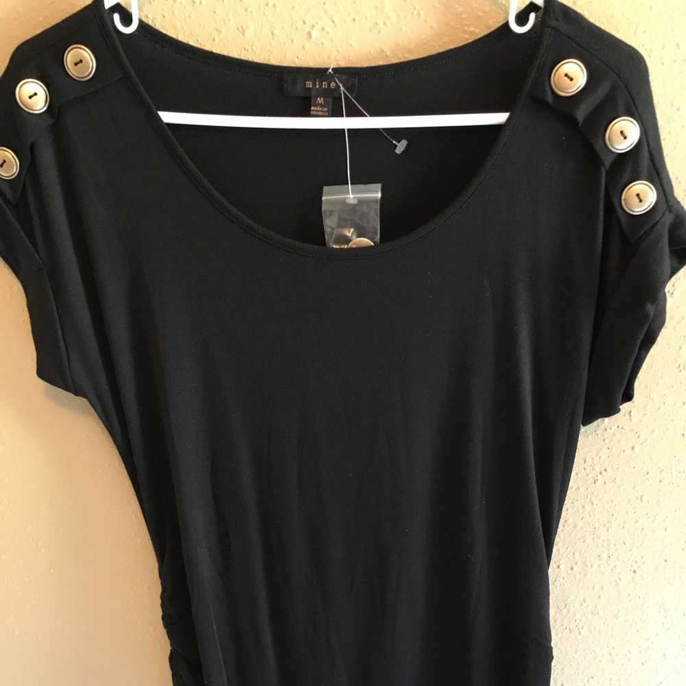 Black Ruched Tee
