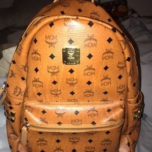 Mcm studded medium backpack