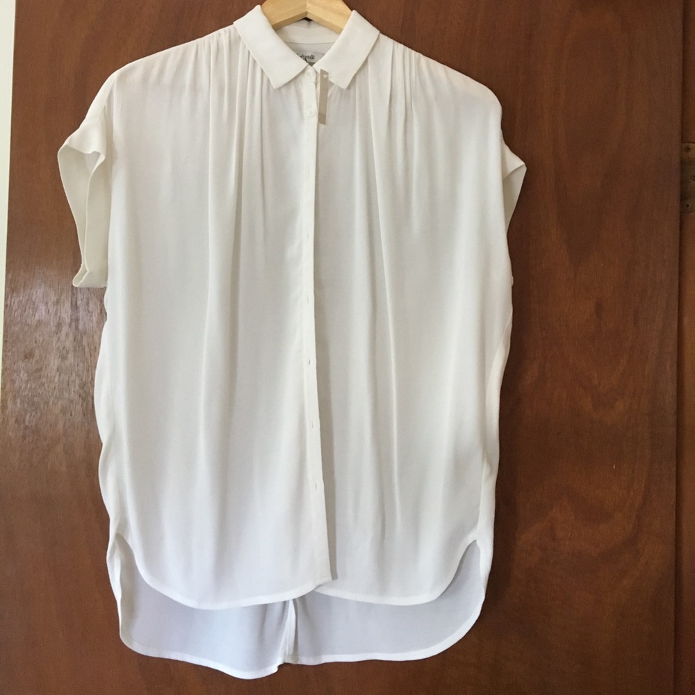 Madewell Central Drapey Shirt in White, Size XXS